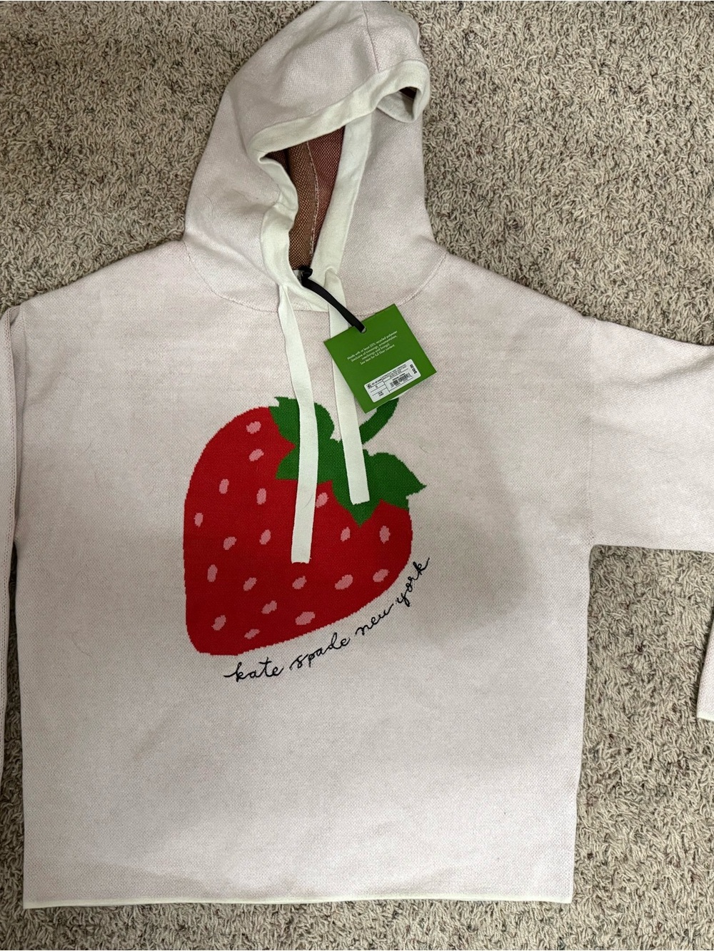 Kate Spade Pink Strawberry Hooded Sweatshirt